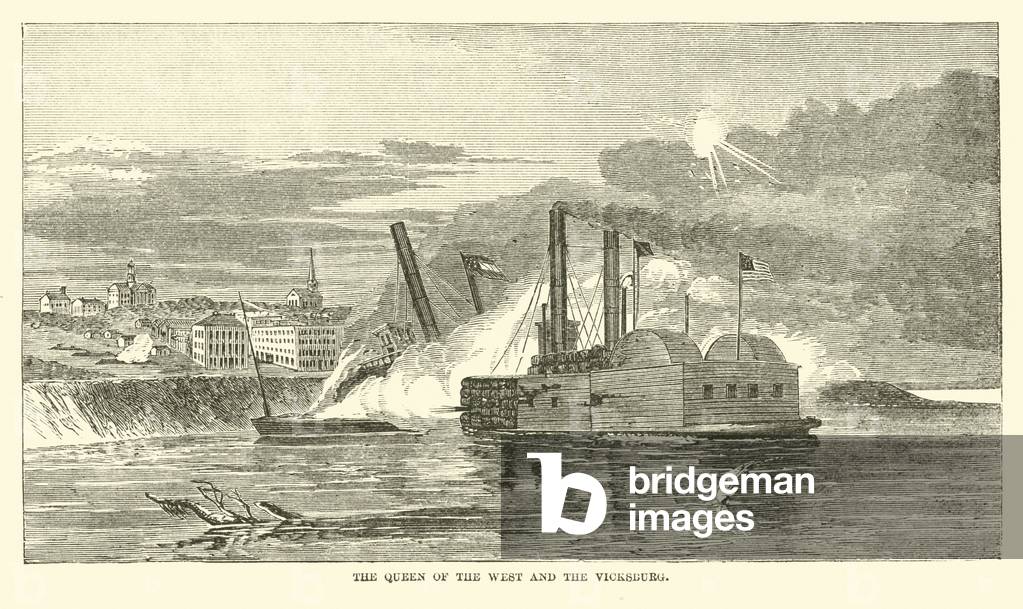 The Queen of the West and the Vicksburg, February 1863 (engraving)