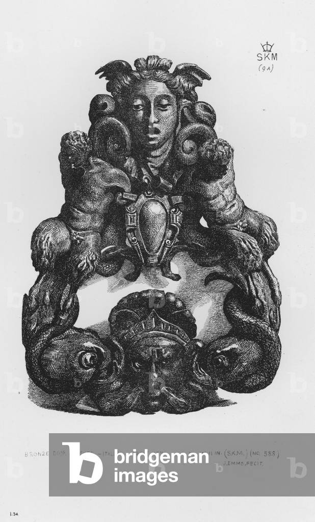 Victoria And Albert Museum: Bronze Door Knocker, Italian, about 1570 (engraving)
