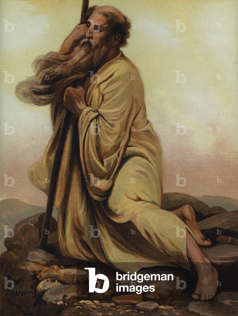Moses viewing the Promised Land (chromolitho)
