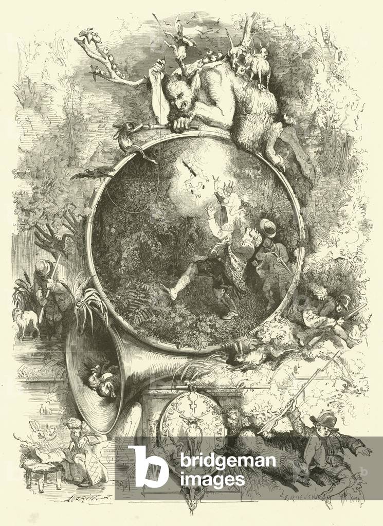 St Hubert, patron saint of hunters (engraving)