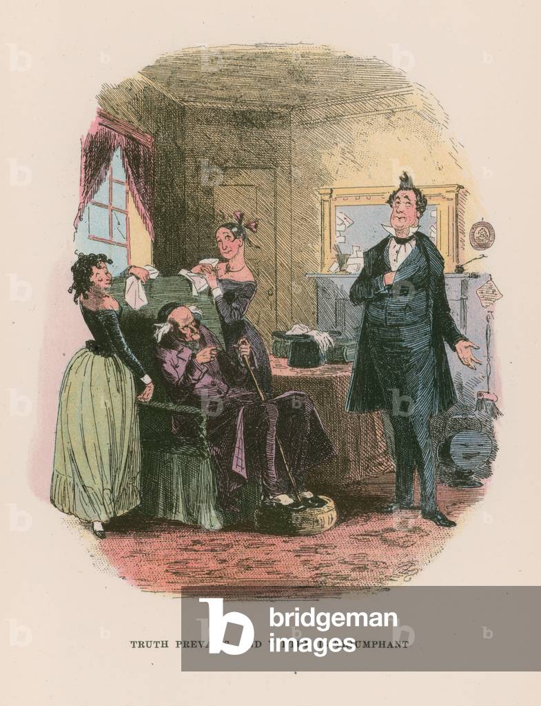 Illustration for Martin Chuzzlewit (colour litho)