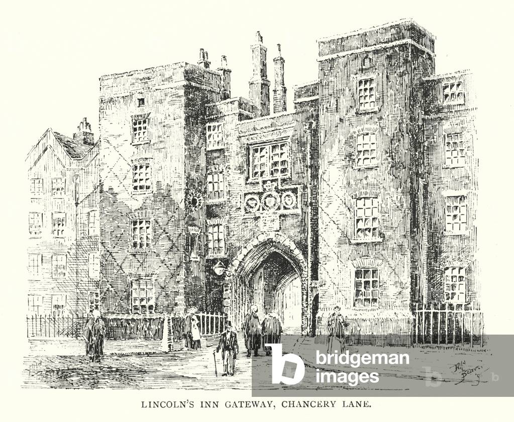 Lincoln's Inn Gateway, Chancery Lane (litho)