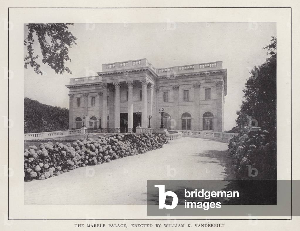 Newport, Rhode Island: The Marble Palace, erected by William K Vanderbilt (b/w photo)