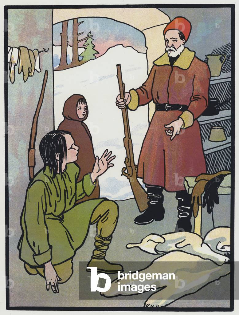 Striking a Bargain (colour litho)