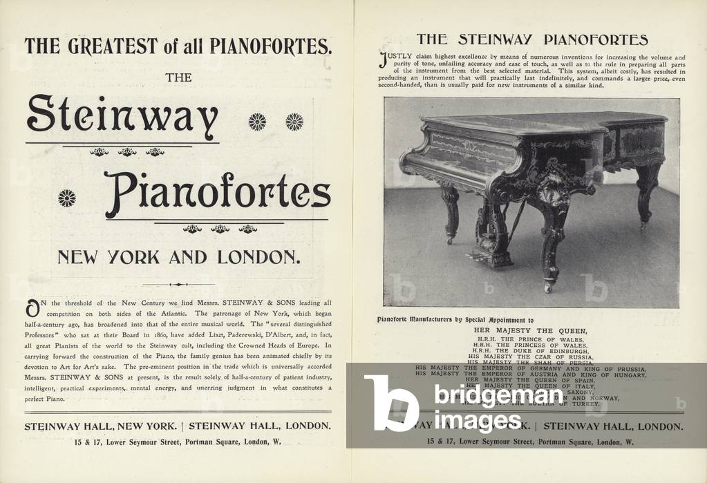 Advertisement for Steinway pianos (litho)
