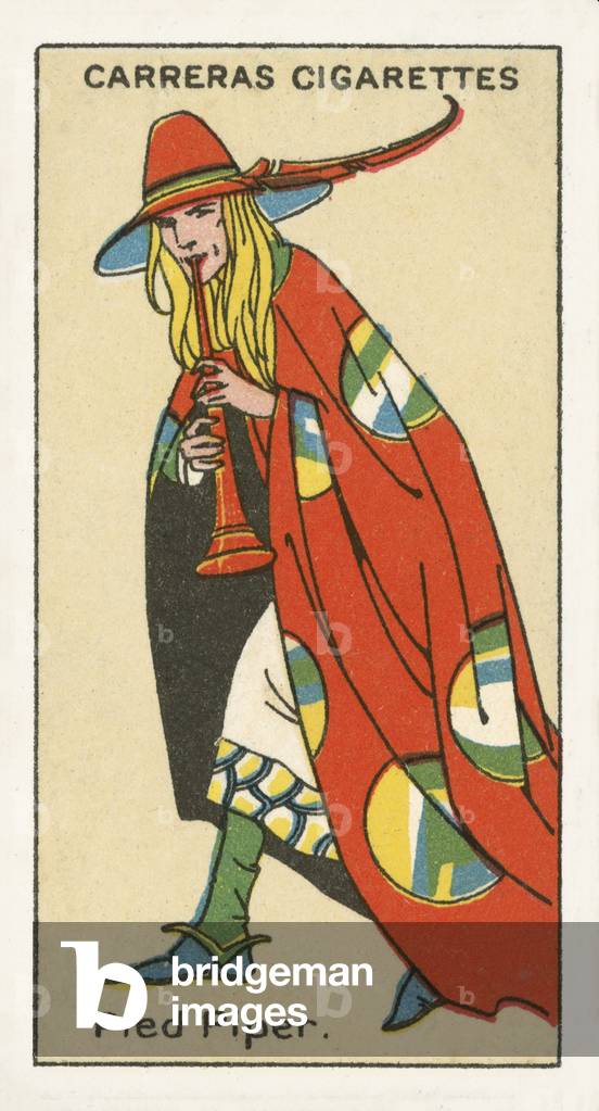 Pied Piper, The Pied Piper of Hamelin by Robert Browning (colour litho)