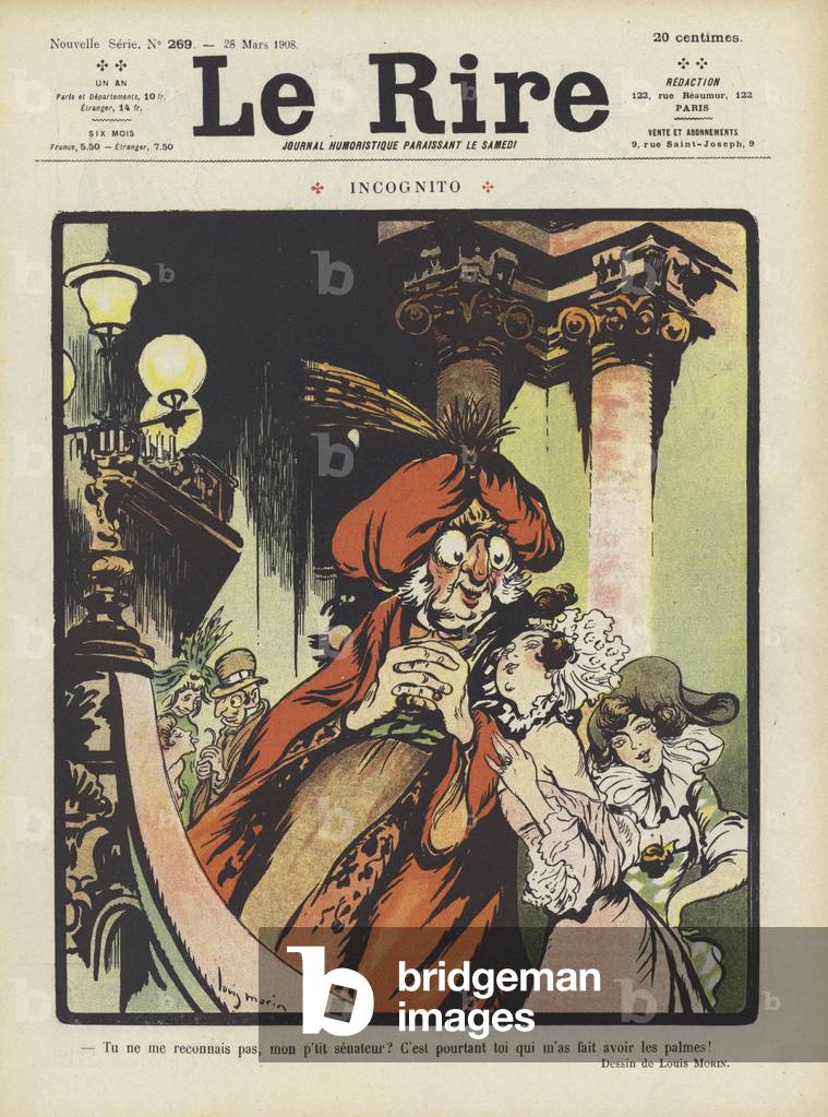 Illustration for Le Rire (colour litho)