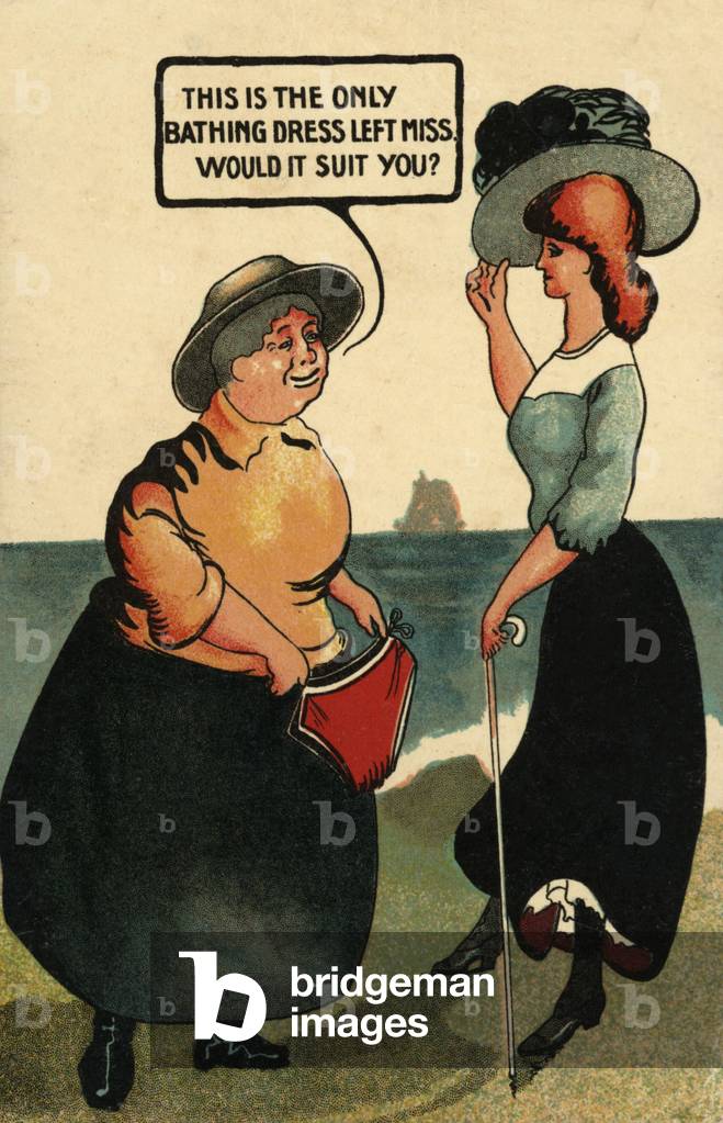 Two women with a bikini (colour litho)
