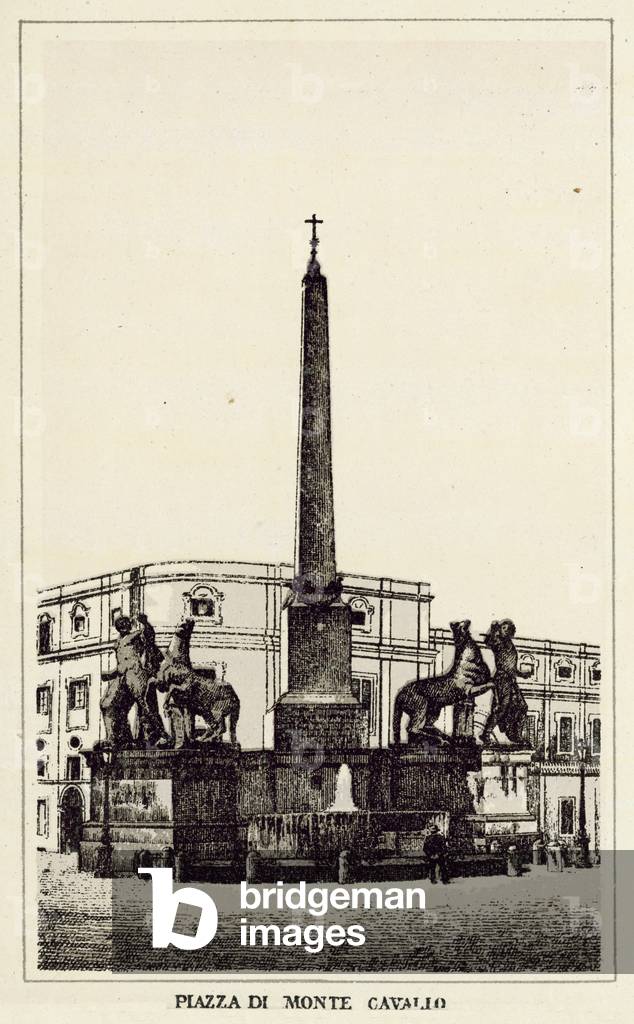 Roma: Piazza Di Monte Cavallo (litho)