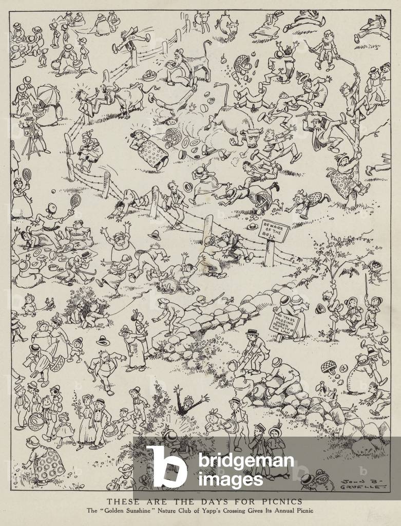 Summer picnic at Yapp's Crossing (litho)