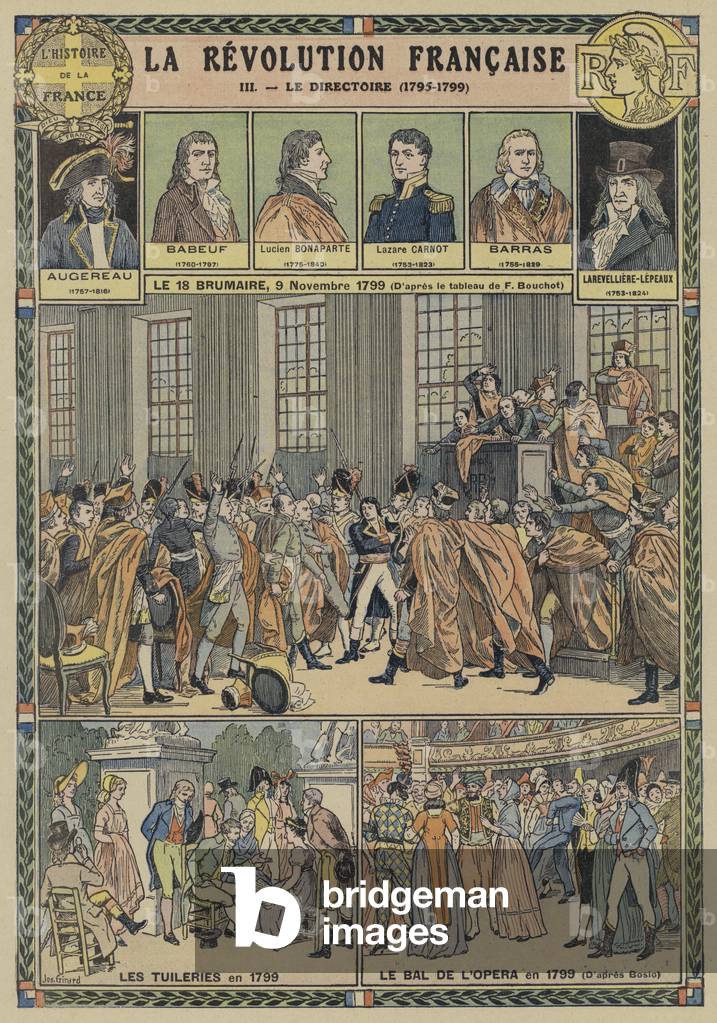 The Directory, French Revolution, 1795-1799 (colour litho)