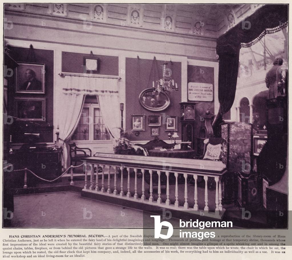 Chicago World's Fair, 1893: Hans Christian Andersen's Memorial Section (b/w photo)