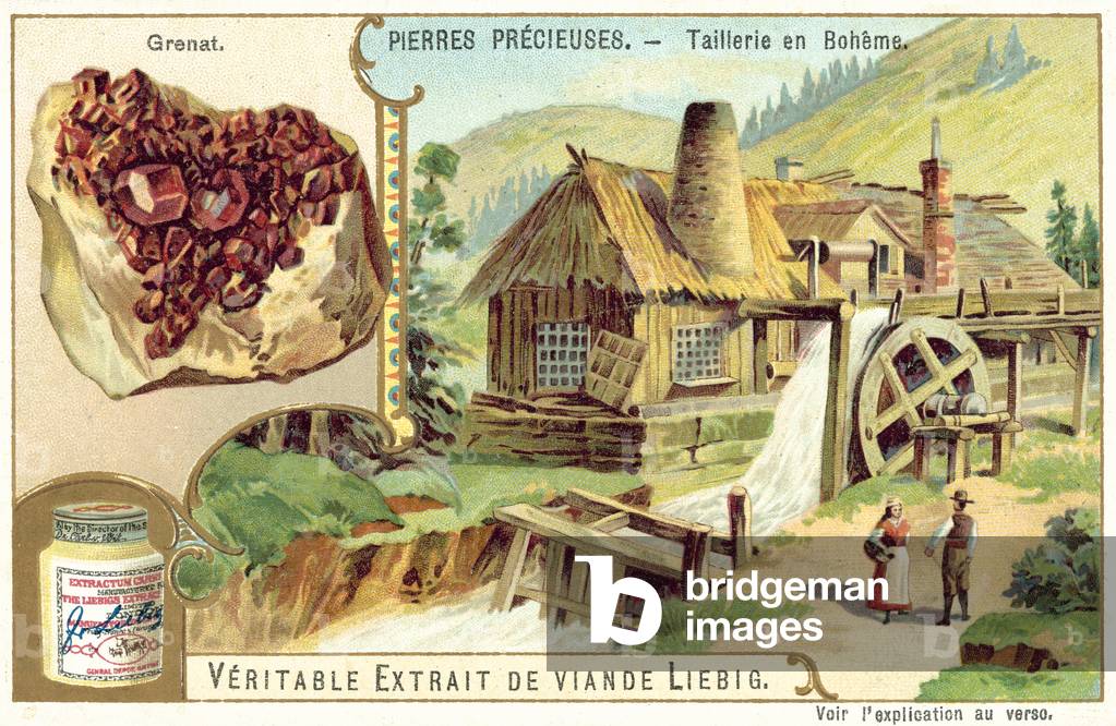 Gem cutting works in Bohemia (chromolitho)