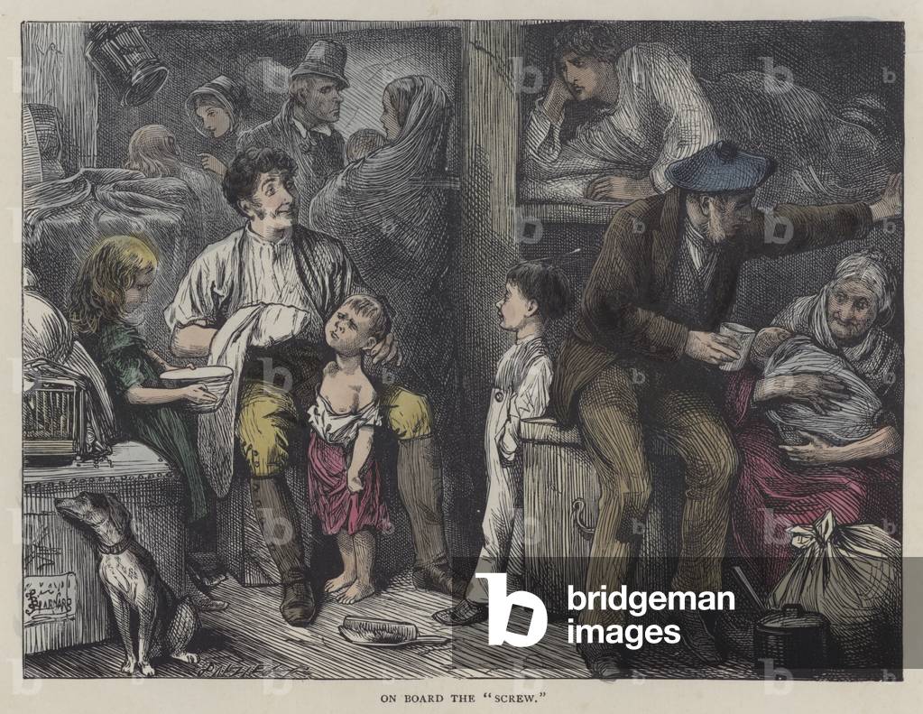 Illustration for Martin Chuzzlewit (coloured engraving)