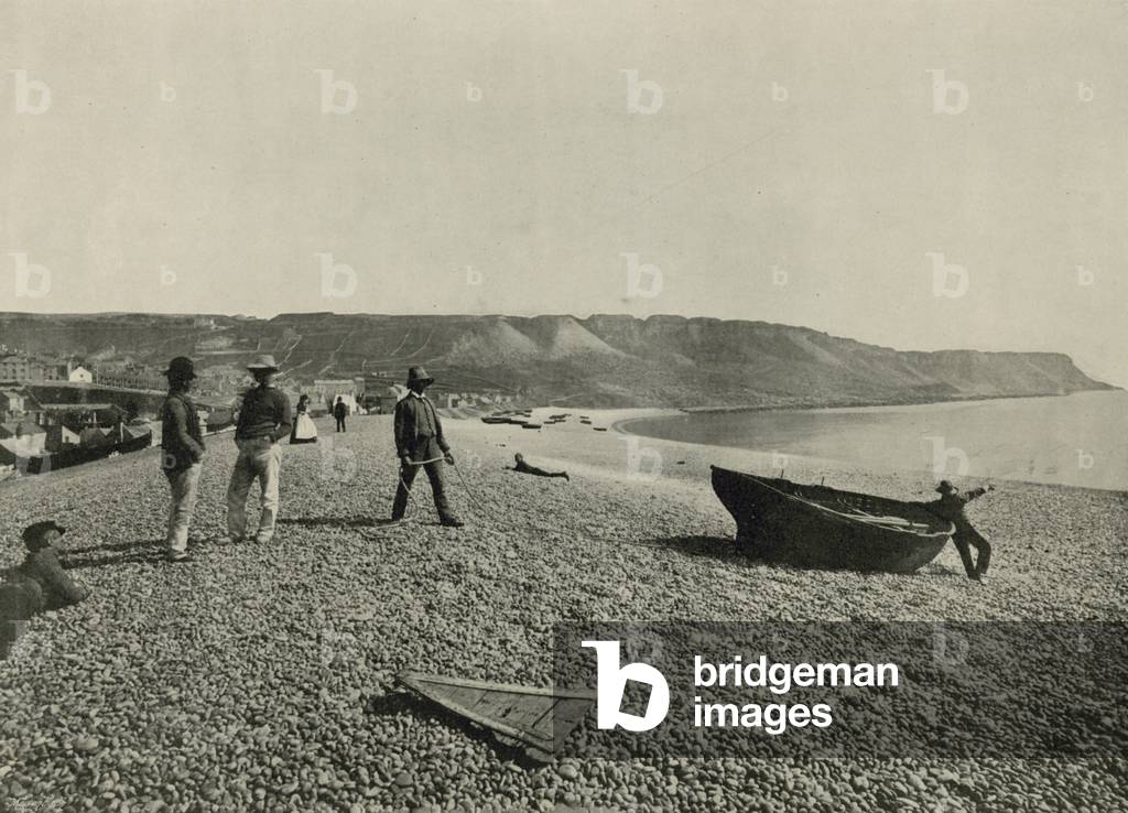 Portland, the Chesil Beach (b/w photo)