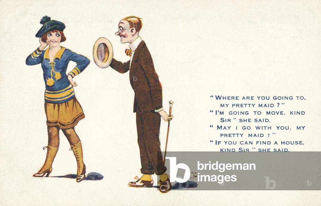 Where are you going to my pretty maid (colour litho)