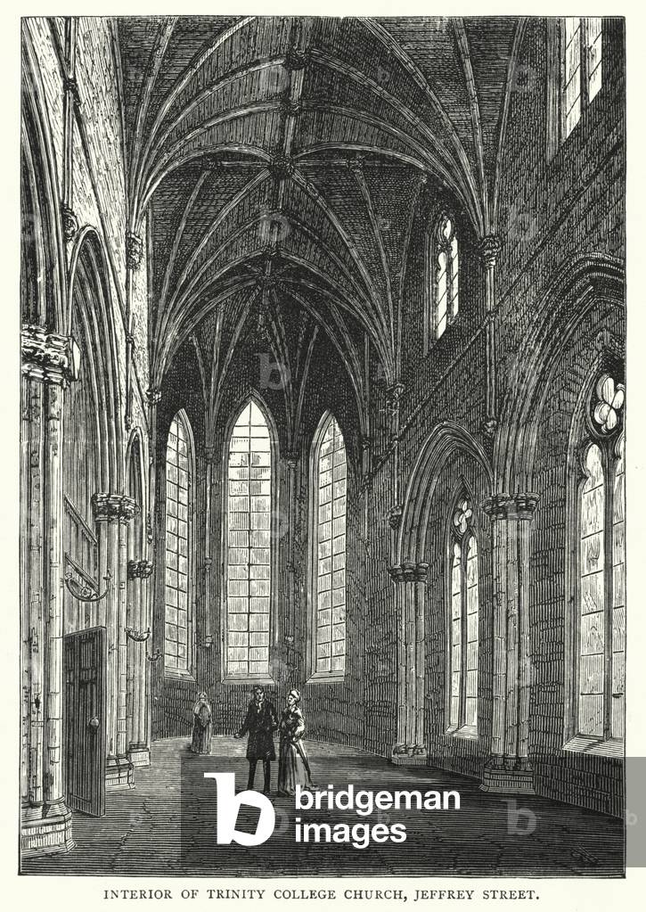 Interior of Trinity College Church, Jeffrey Street (engraving)
