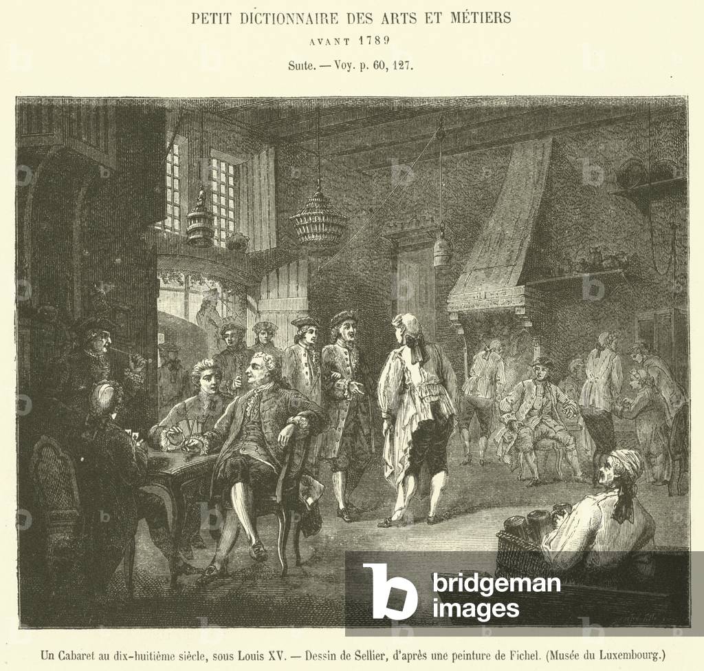 Un Cabaret au dix-huitieme siecle, sous Louis XV (engraving)