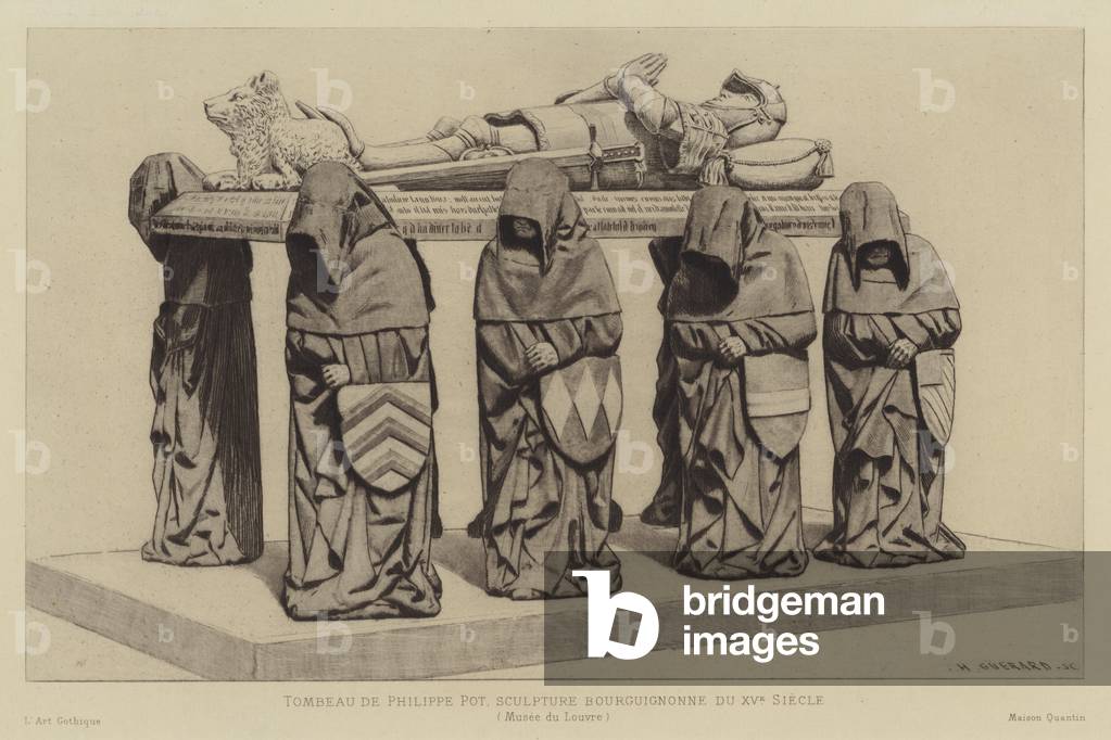 Tomb of Philippe Pot, Grand Seneschal of Burgundy, 15th Century (litho)