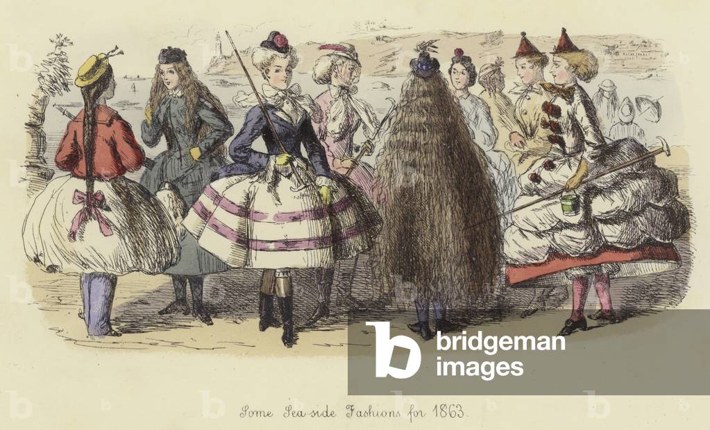 Some Sea-side Fashions for 1863 (coloured engraving)