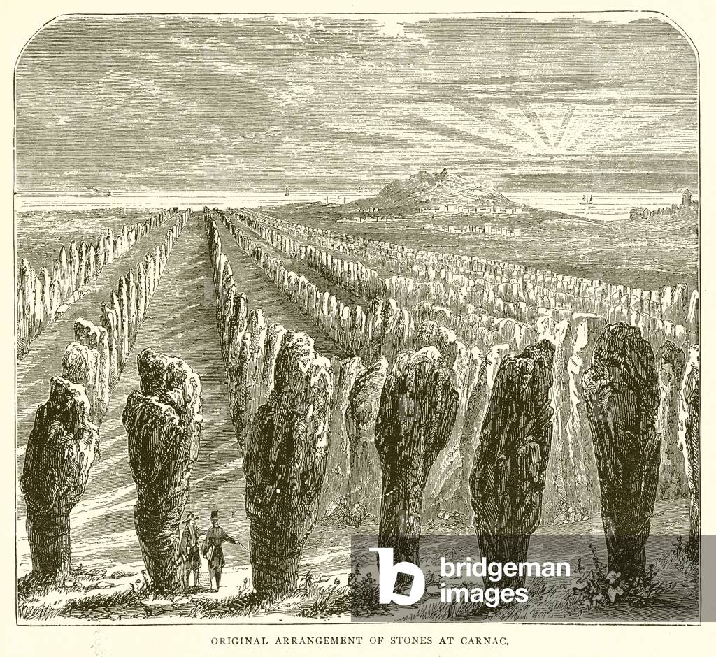 Original arrangement of stones at Carnac (engraving)