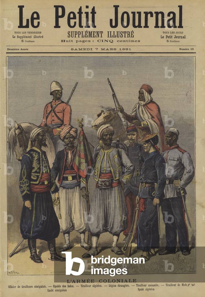 Soldiers of the French colonial army (colour litho)