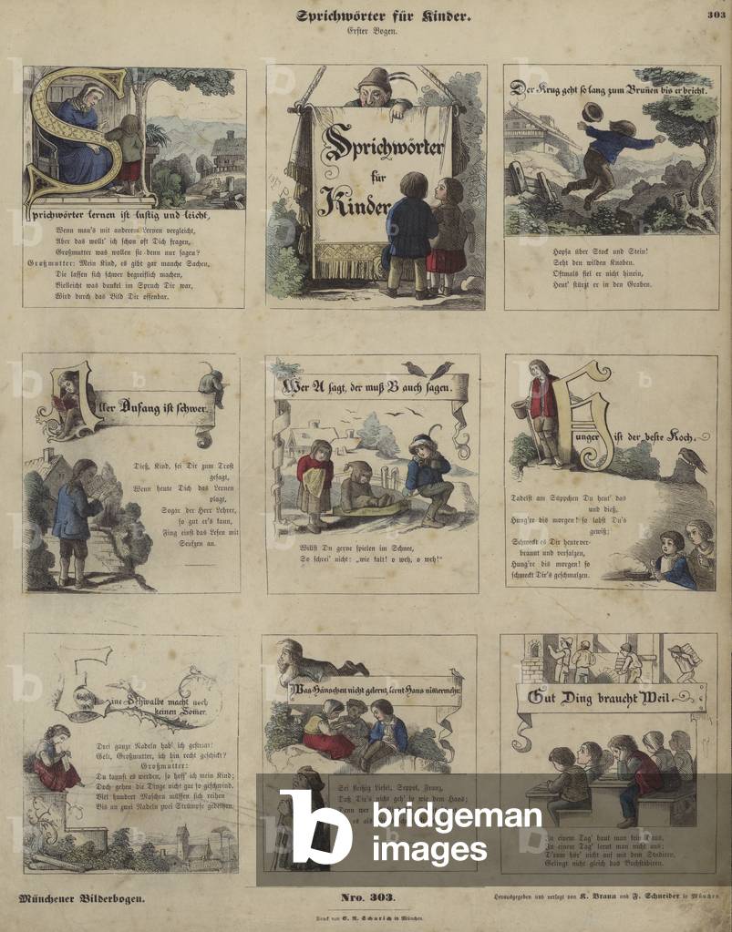 Proverbs for children (coloured engraving)
