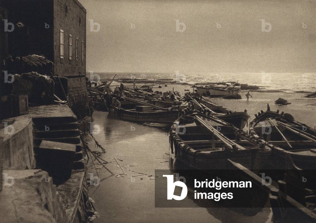 Jaffa, The Harbour Cliffs (b/w photo)