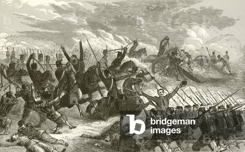 Prussian attack on a French Battery at Woerth (engraving)