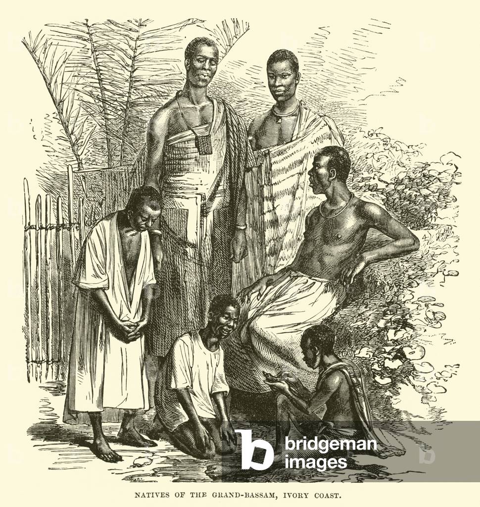 Natives of the Grand-Bassam, Ivory Coast (engraving)