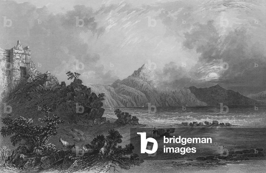 Remains of the Port of Seleucia, near Suadeah, Mount Casius in the distance (engraving)