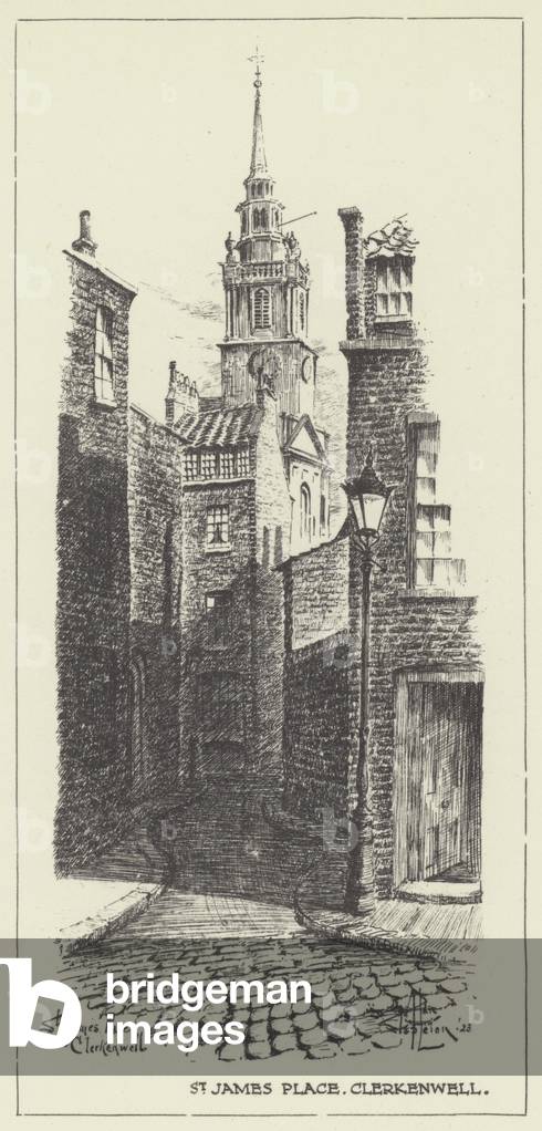 St James Place, Clerkenwell (litho)