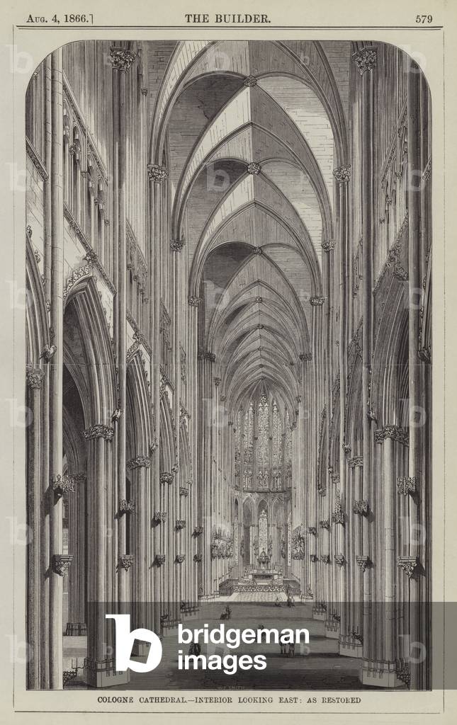 Cologne Cathedral, Interior looking East, as restored (engraving)