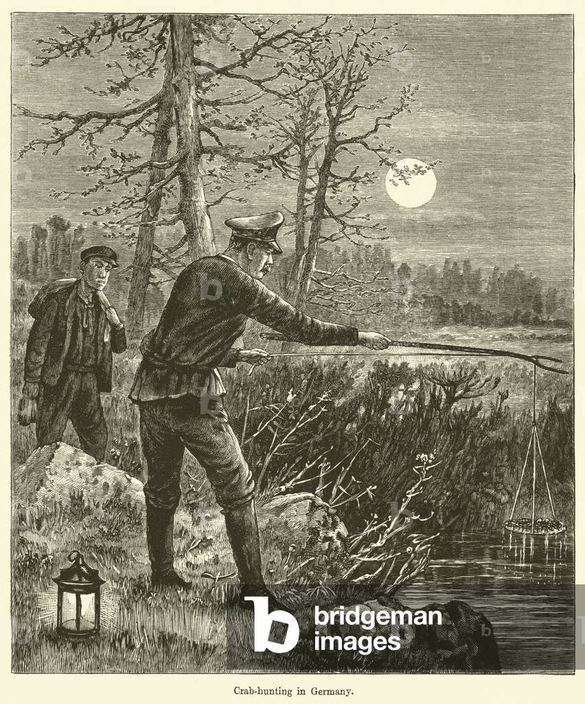 Crab-hunting in Germany (engraving)