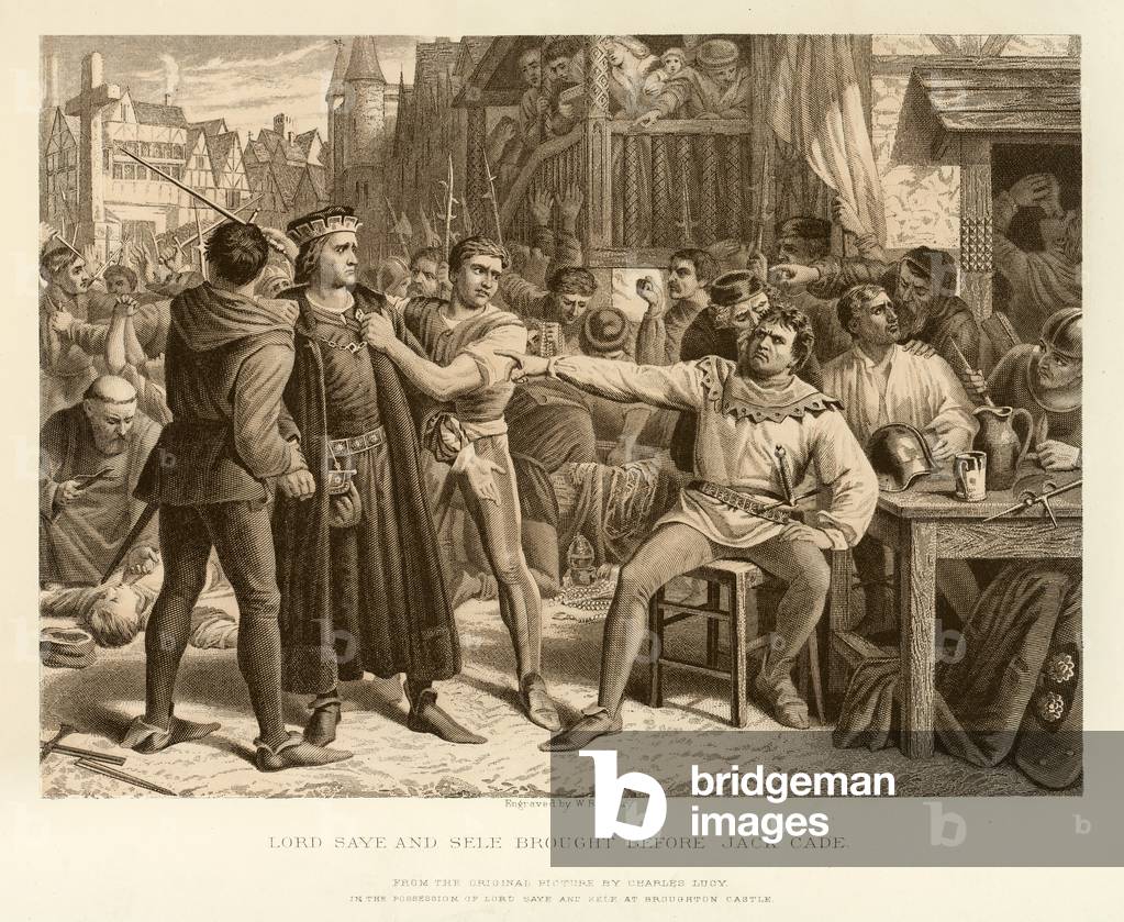 Lord Saye and Sele brought before Jack Cade (engraving)