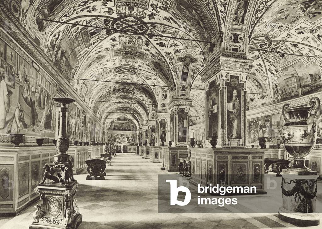 The Vatican Library, Ist Hall (b/w photo)