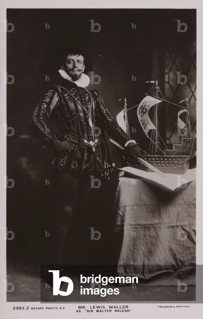 Mr Lewis Walker as Sir Walter Raleigh (b/w photo)