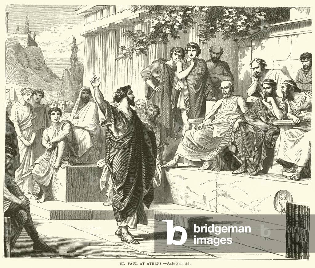 St Paul at Athens, Acts, xvii, 22 (engraving)