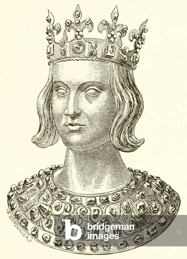 Saint Louis (from a reliquary) (engraving)