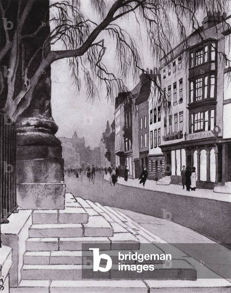 Oxford: In front of the Sheldonian (litho)