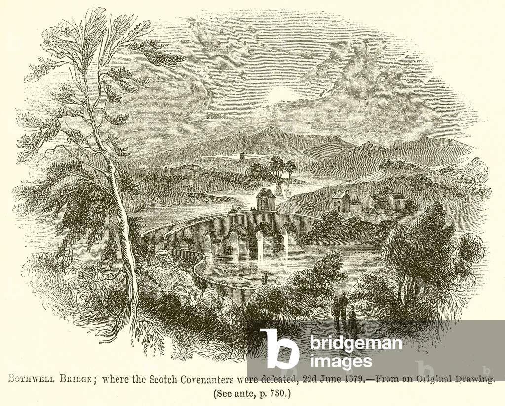 Bothwell Bridge; where the Scotch Covenanters were Defeated, 22d June 1679 (engraving)
