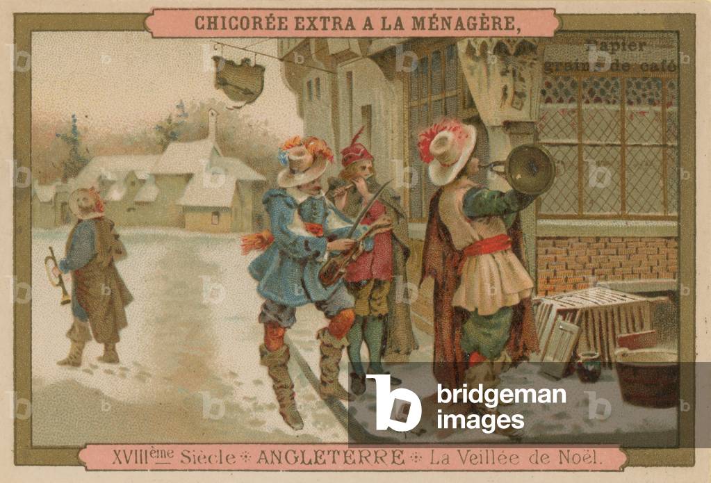 Christmas Eve, England, 18th Century (chromolitho)