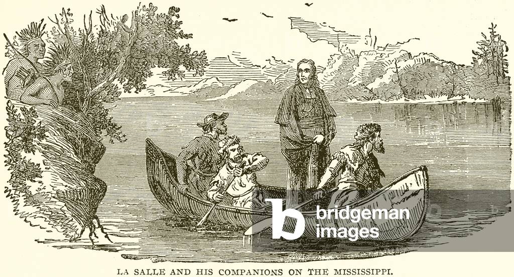 La Salle and his Companions on the Mississippi (engraving)