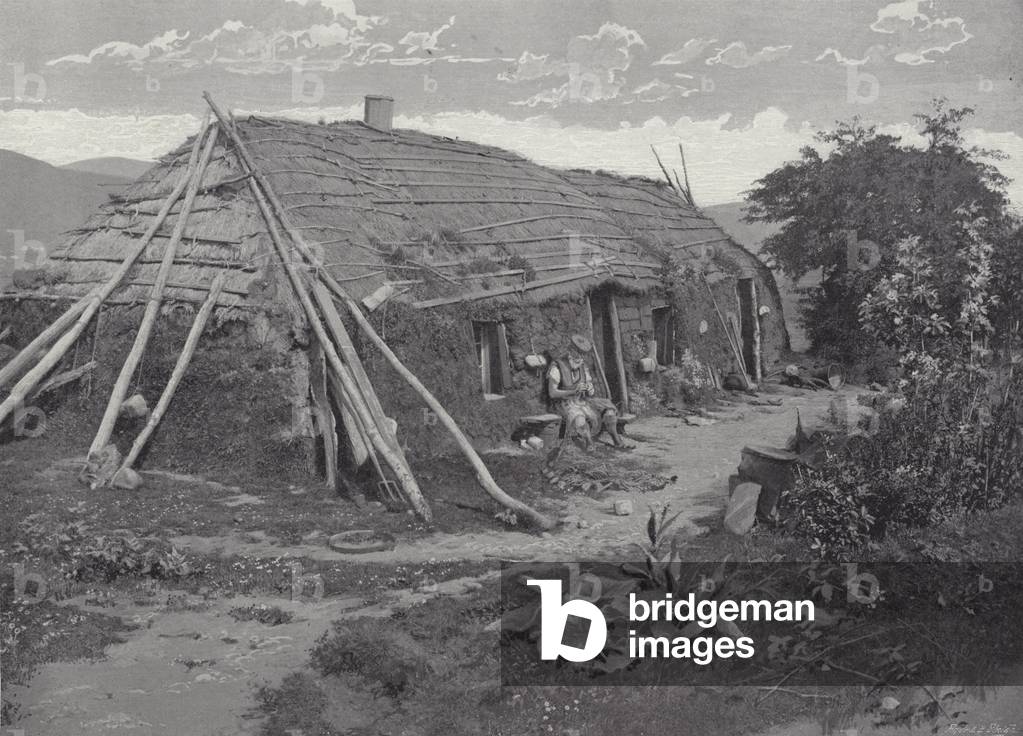 A Highland Hut, Lochaber (b/w photo)
