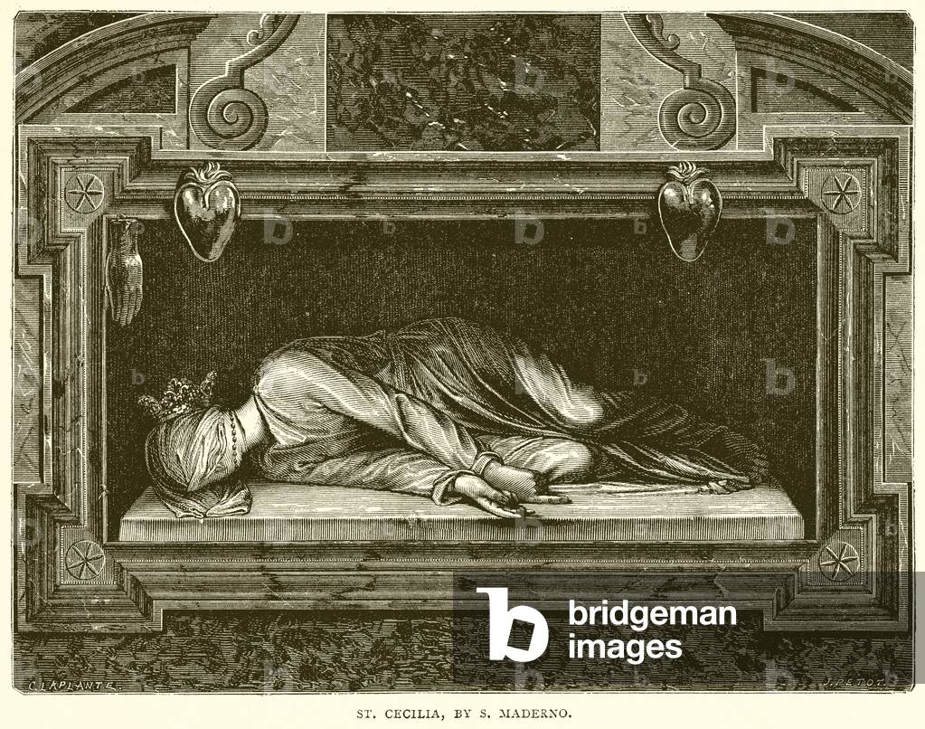 St. Cecilia, by S. Maderno (engraving)