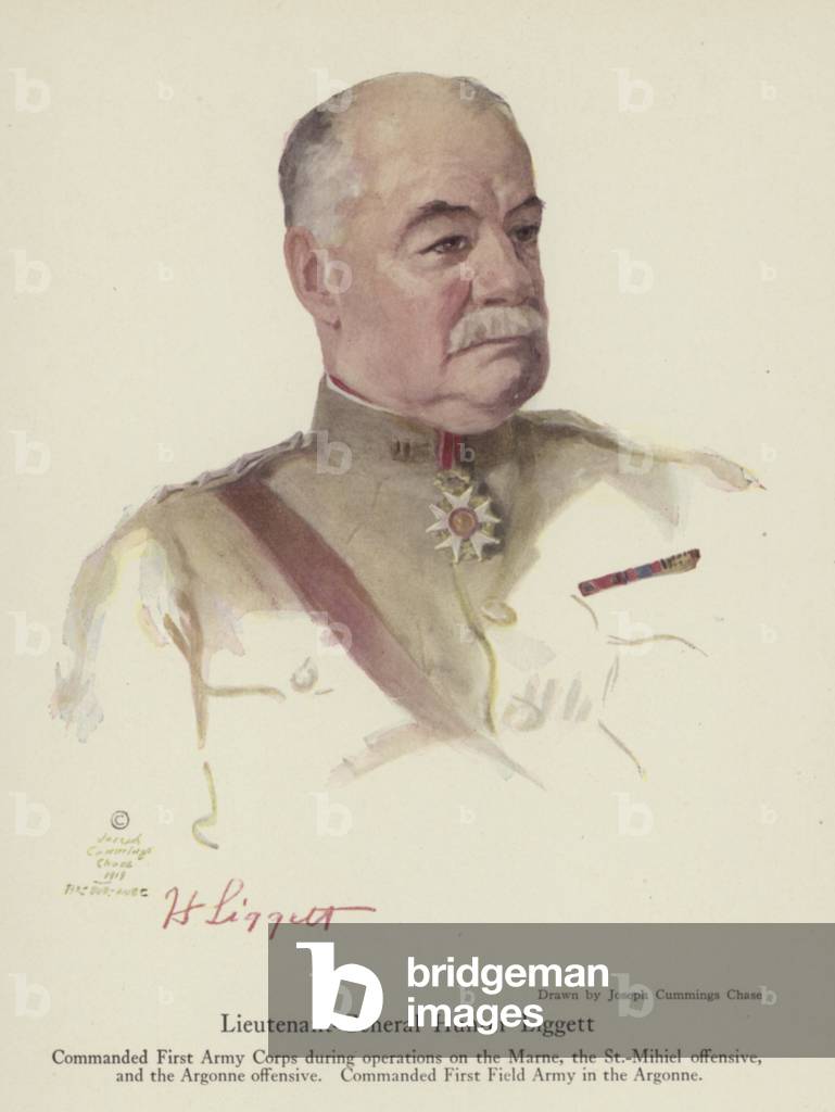 Lieutenant-General Hunter Liggett, American soldier (colour litho)