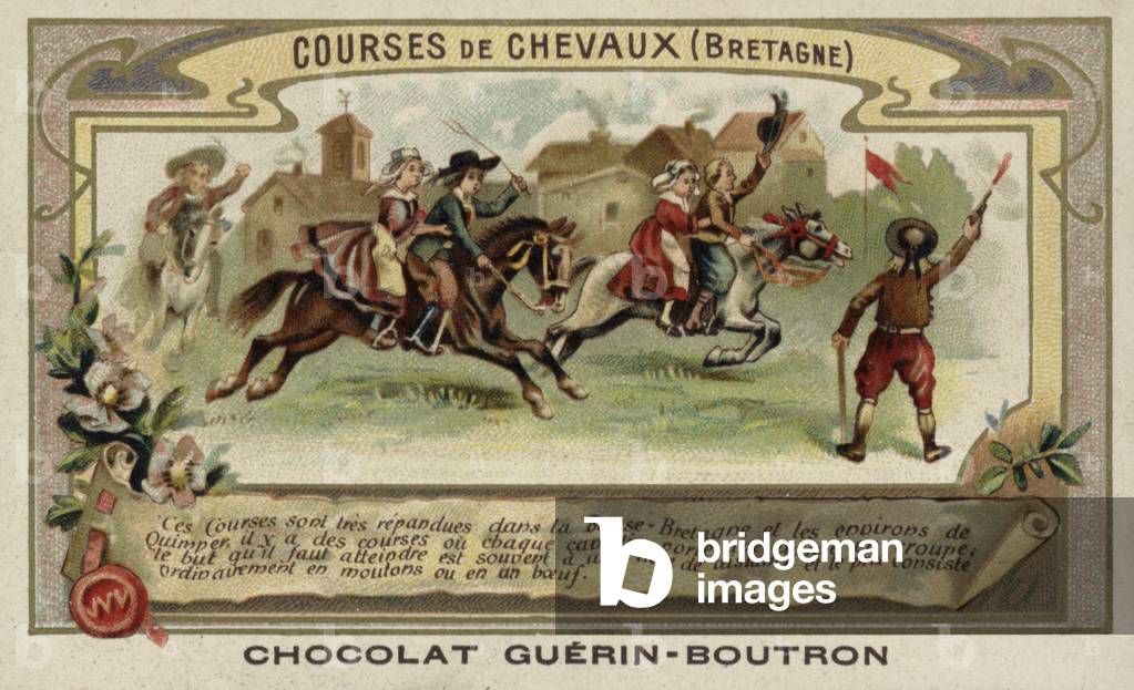 Horse racing in Brittany (chromolitho)