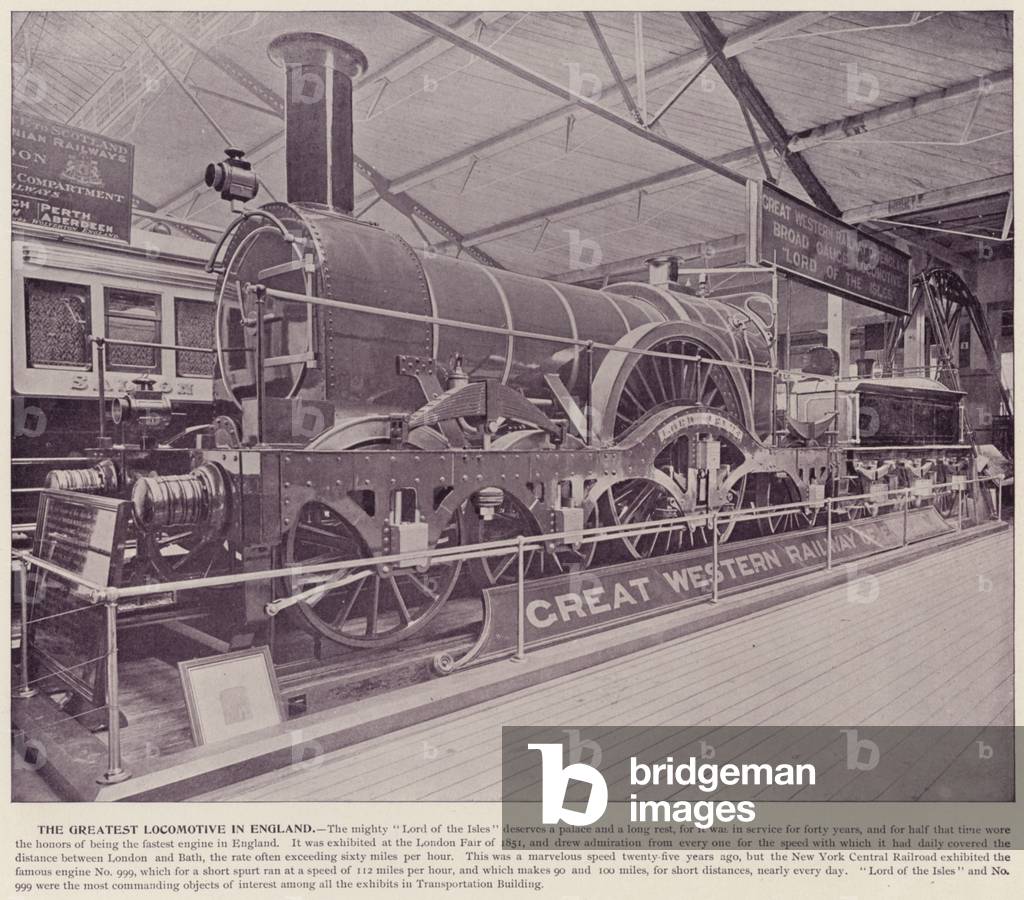 Chicago World's Fair, 1893: The Greatest Locomotive in England (b/w photo)