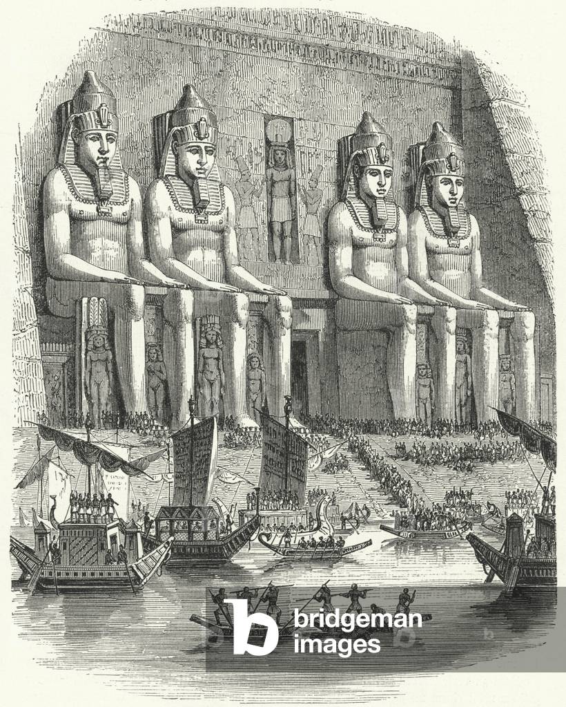 Religious festival in Ancient Egypt (engraving)