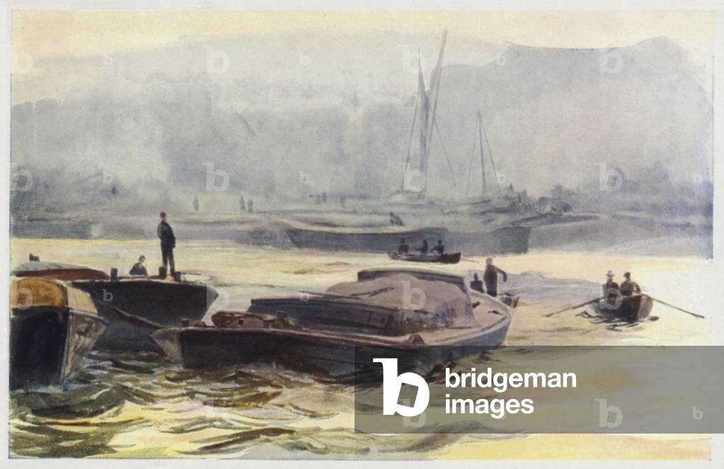 Dumb Barges in the Pool (colour litho)